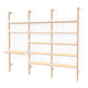 Blonde Uprights White Brackets Blonde Shelves