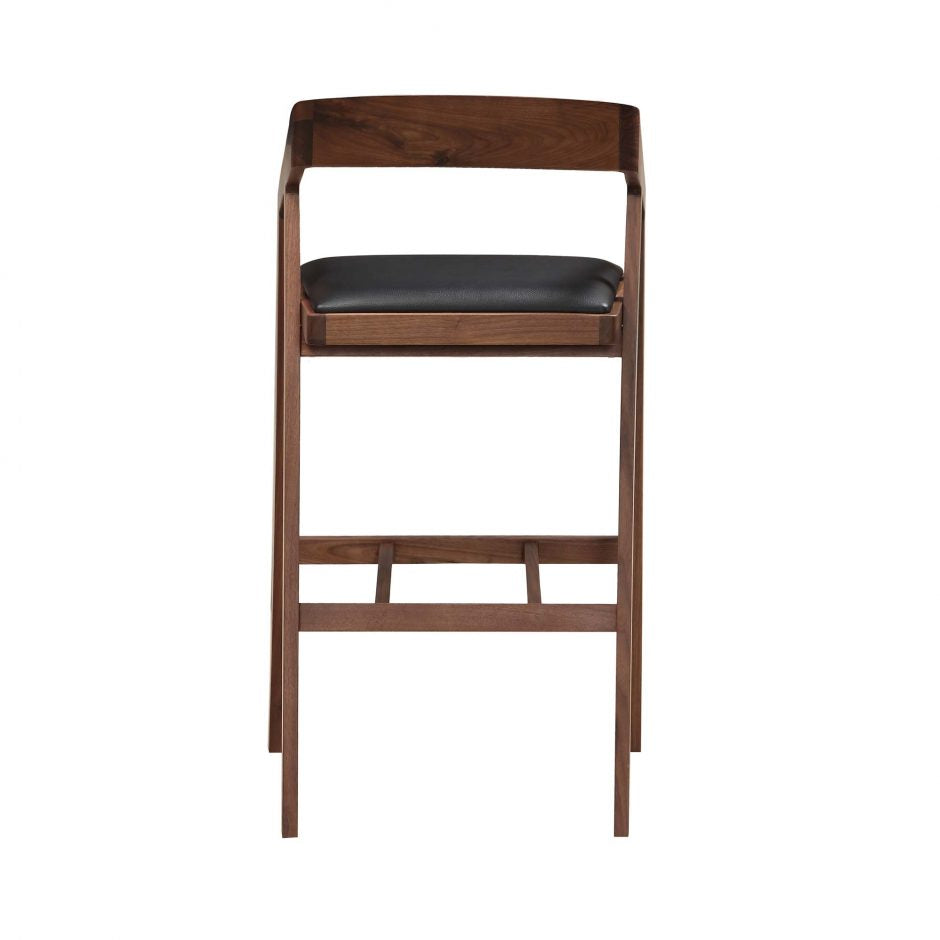 Set of two Rama Counter/Bar Stool - Black Vegan Leather - Rug & Weave