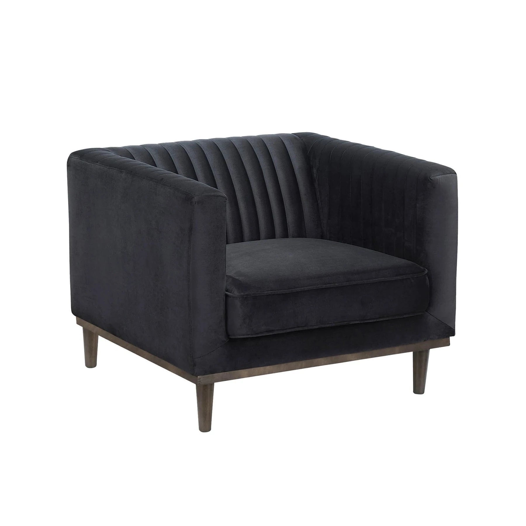 Velvet Accent Chair - Black - Rug & Weave