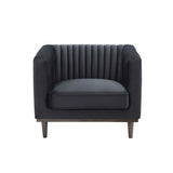 Velvet Accent Chair - Black - Rug & Weave