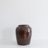 Found Vintage Brown Glazed Pot - Rug & Weave