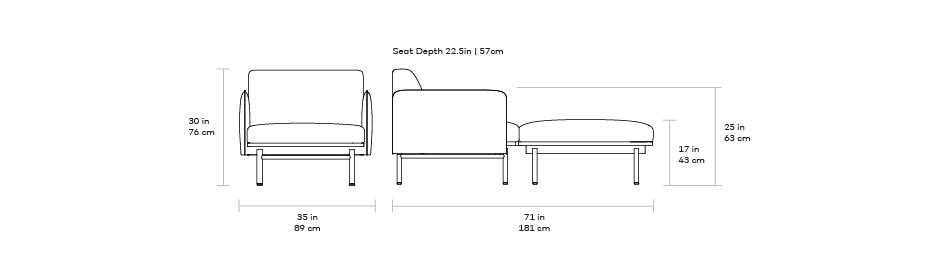Gus* Modern Foundry Chaise - Rug & Weave