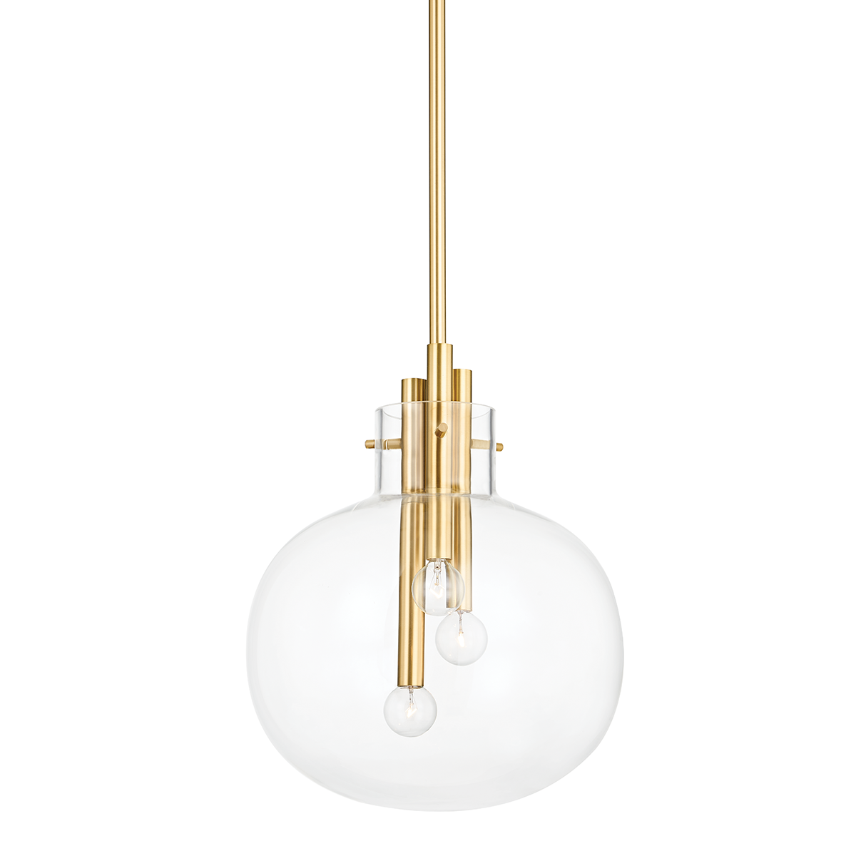 Hempstead Pendant LIGHTING - pendant Hudson Valley Lighting 13.75"W x 16.75"H Aged Brass