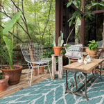 Loloi Isle Teal / Grey Rug 5-Rugs - indoor/outdoor Loloi