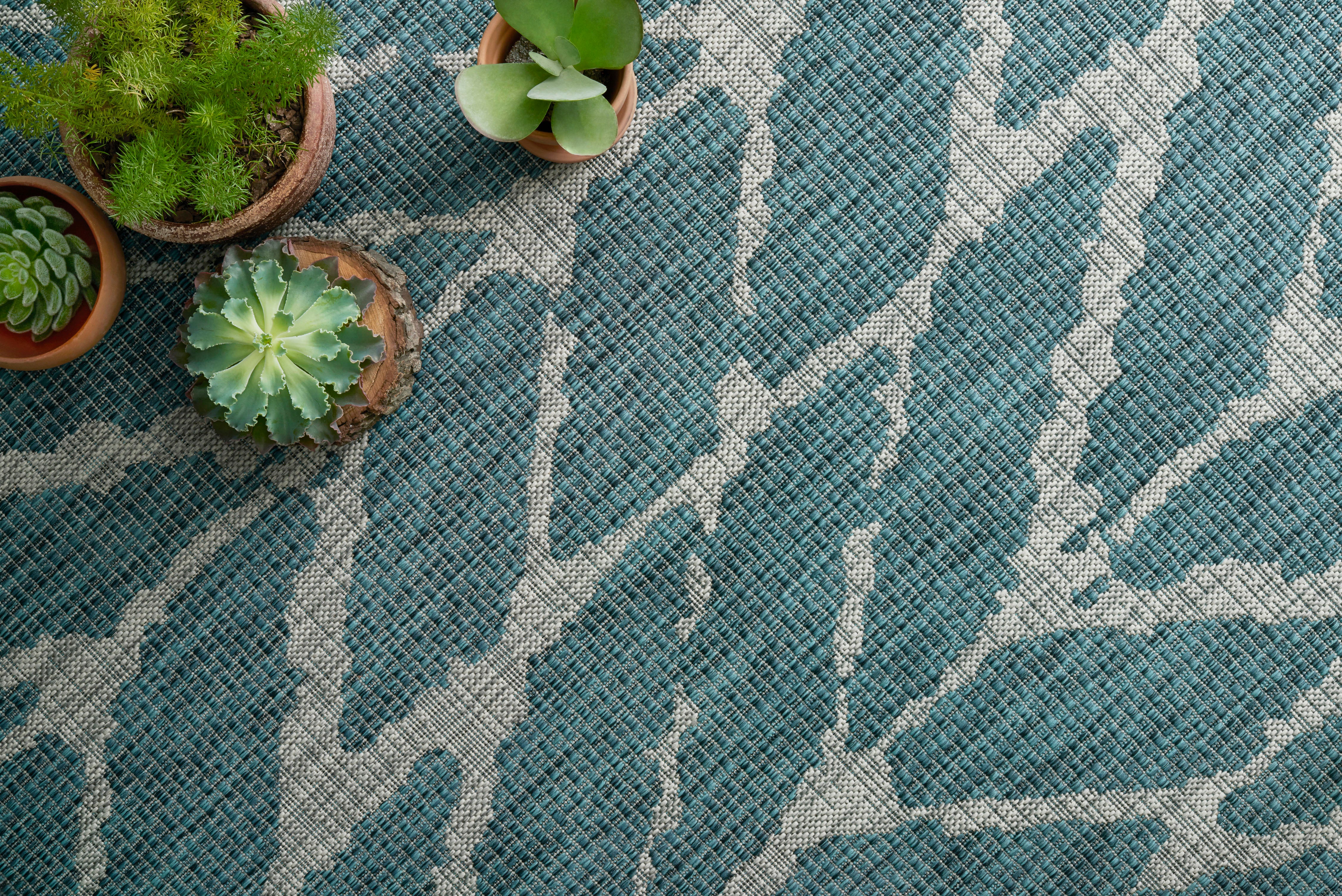 Loloi Isle Teal / Grey Rug 5-Rugs - indoor/outdoor Loloi