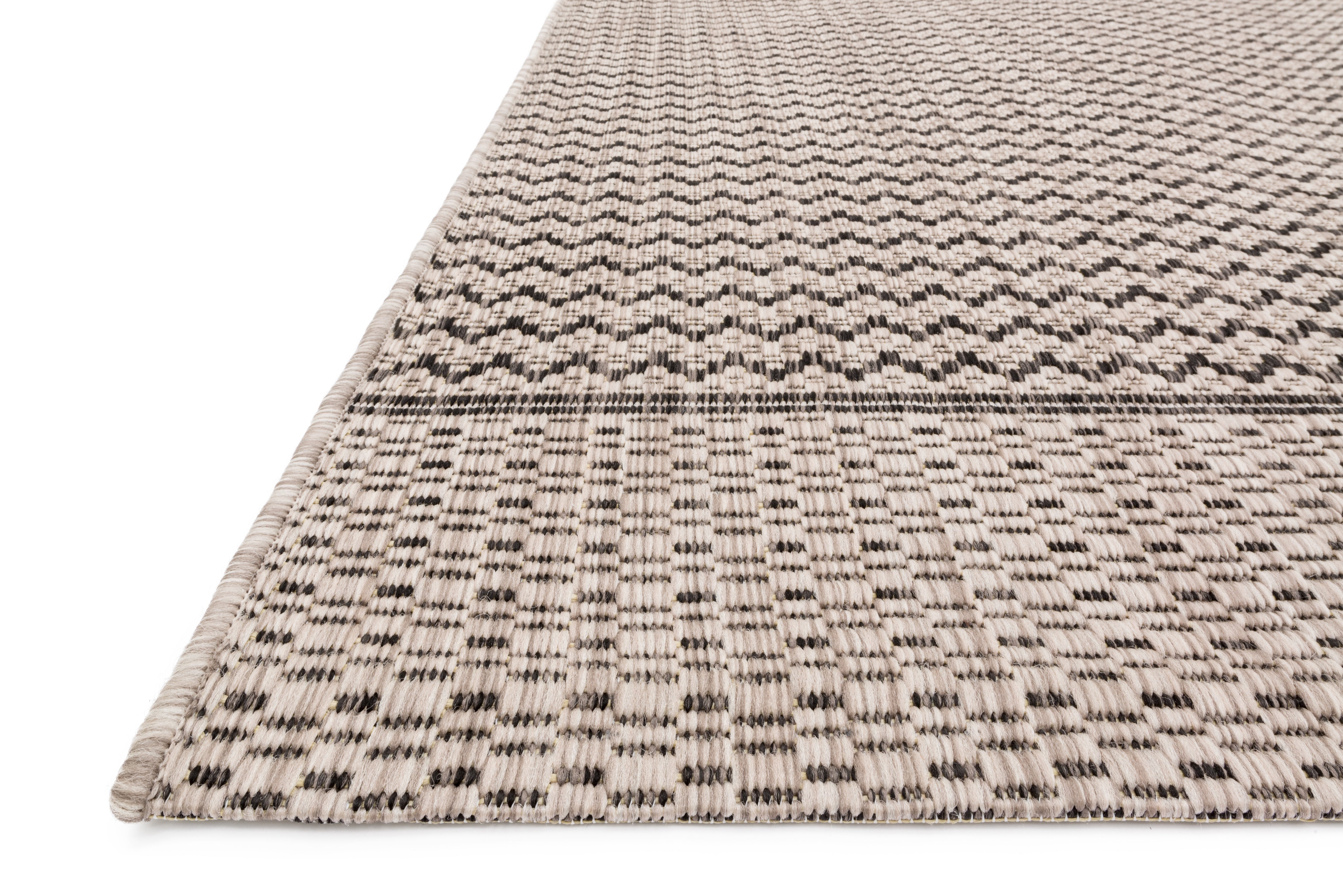 Loloi Isle Grey / Black Rug 5-Rugs - indoor/outdoor Loloi