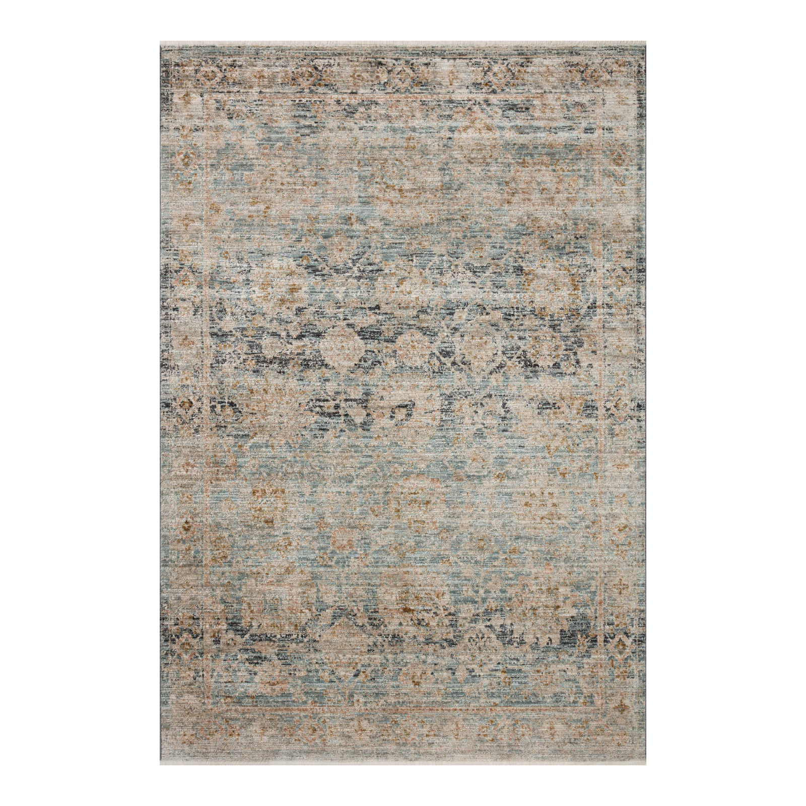 Jean Stoffer x Loloi Katherine Ocean / Coral Rug 0-patterned rugs Loloi 18" x 18" Sample