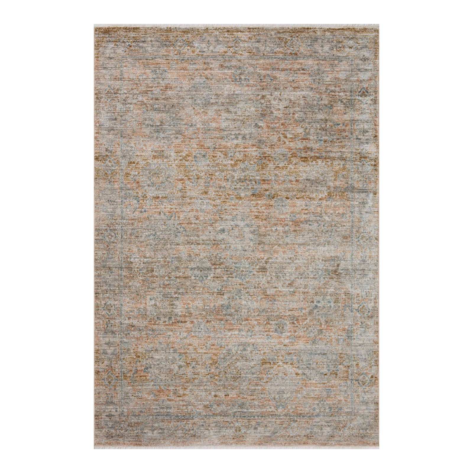 Jean Stoffer x Loloi Katherine Terracotta / Smoke Rug 0-patterned rugs Loloi 18" x 18" Sample
