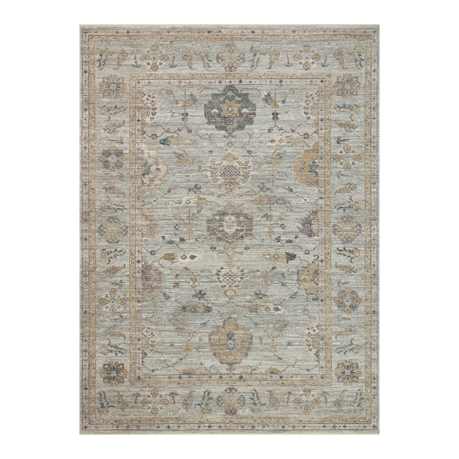 Magnolia Home by Joanna Gaines x Loloi Millie Sky / Gold Rug 0-patterned rugs Loloi 18" x 18" Sample