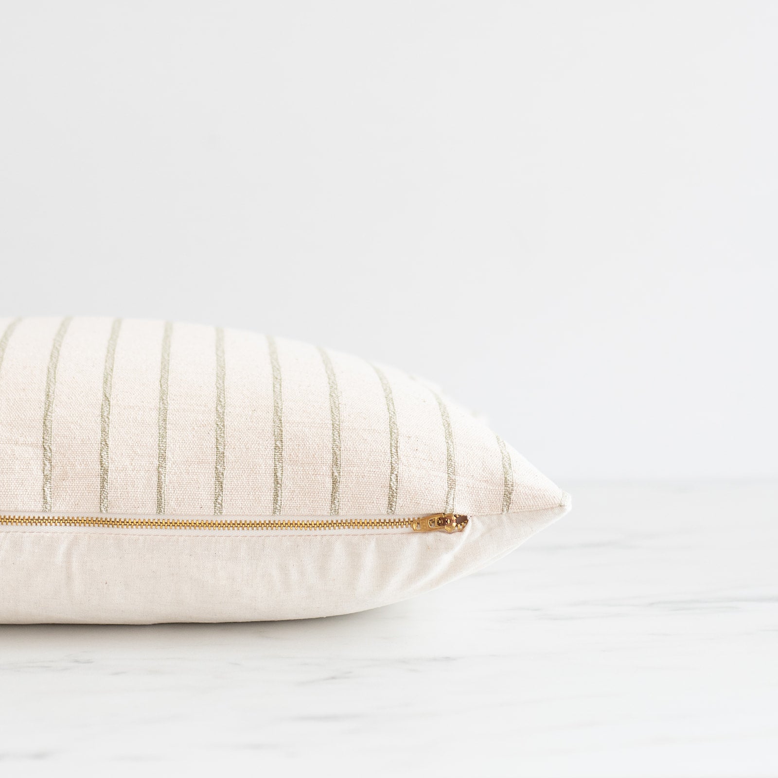 Pistachio Woven Stripes Pillow Cover - Rug & Weave