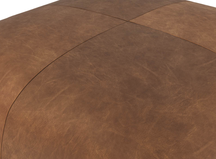 Ellie Ottoman / Cognac Leather - Rug & Weave