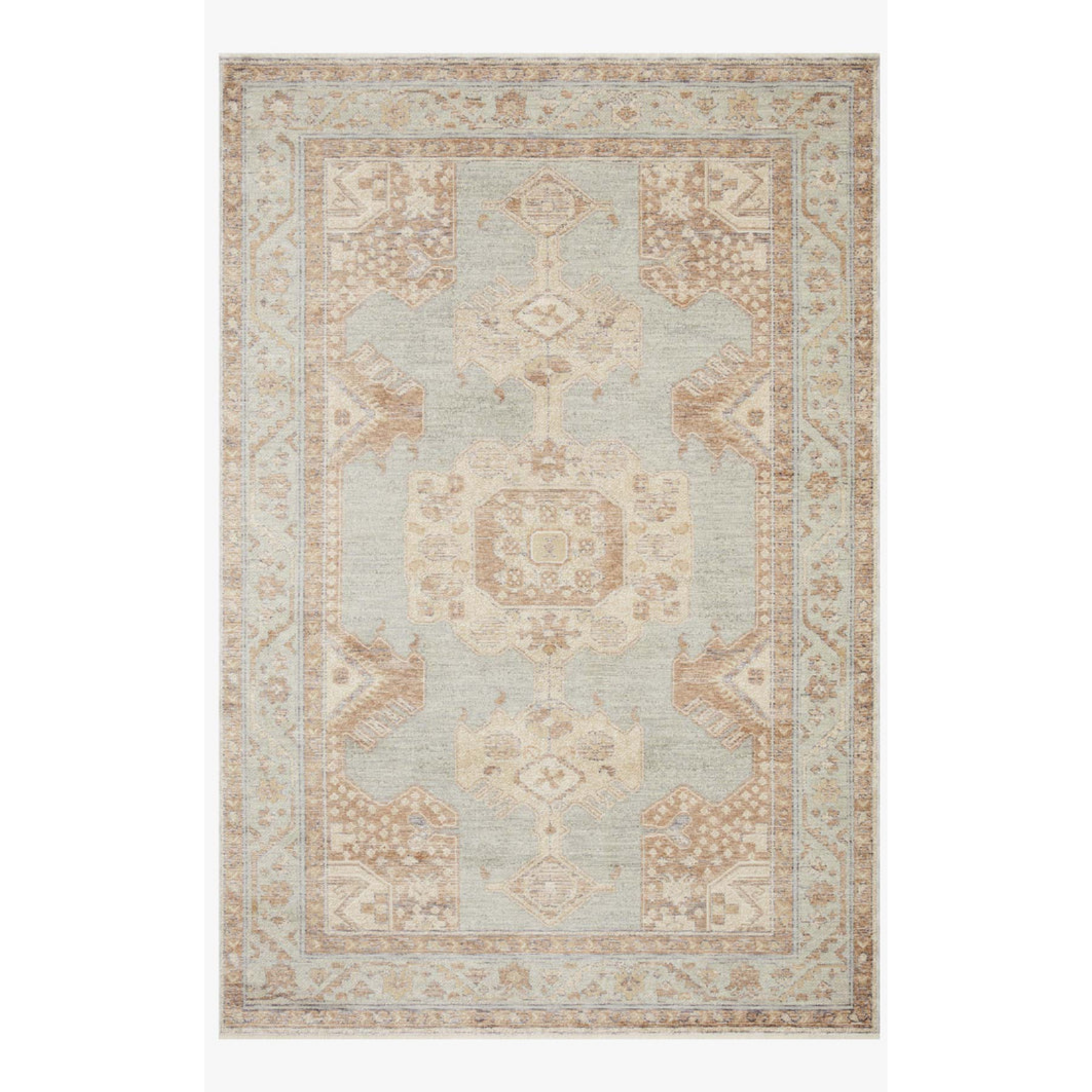 Loloi Carlisle Seafoam / Taupe Rug RUGS - vintage inspired Loloi 18" x 18" sample