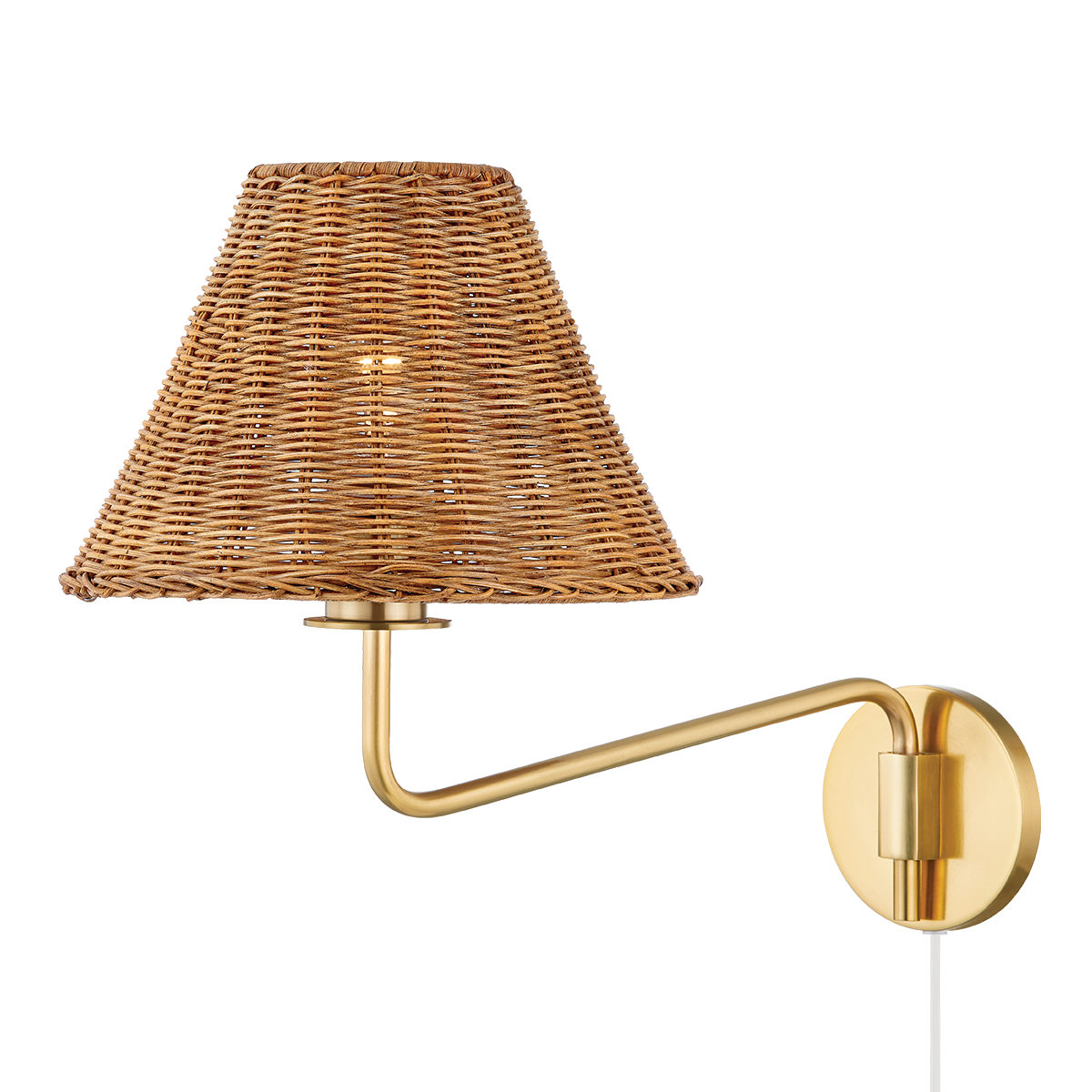 Issa Plug In Wall Sconce sconce Hudson Valley Lighting Aged Brass