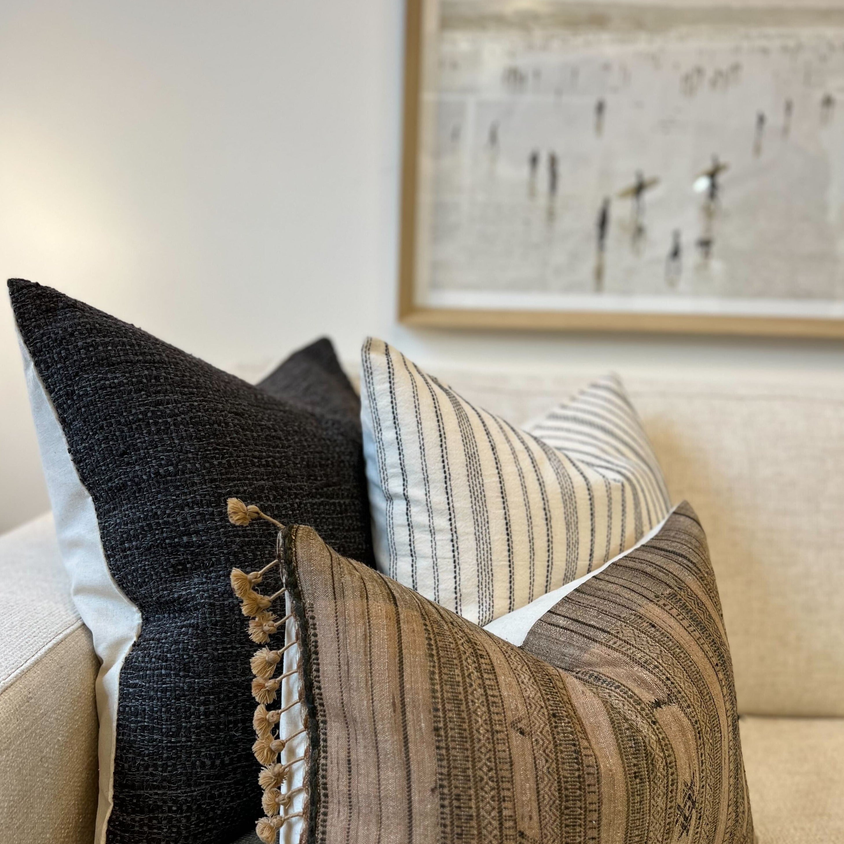 Thai Woven Stripes Pillow Cover PILLOWS - essentials Rug & Weave Pillows