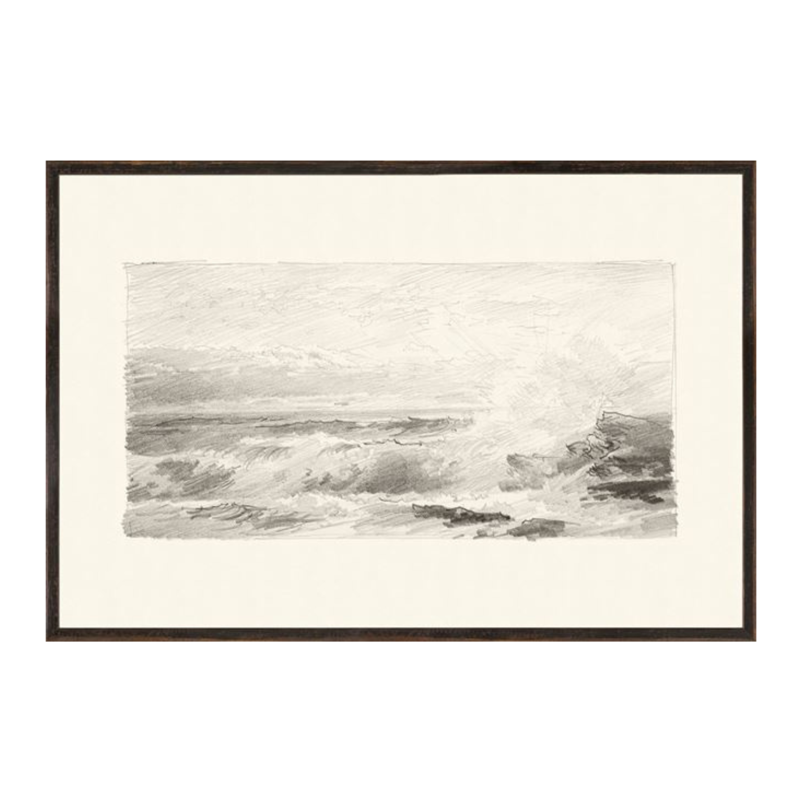 “Stormy Ocean IV” Framed Art Print - Rug & Weave