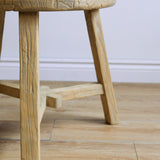 Dobbie Reclaimed Elm Wood Side Table - Natural